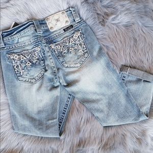 Miss Me Sequin Bling Signature Swarovski Jeans 25